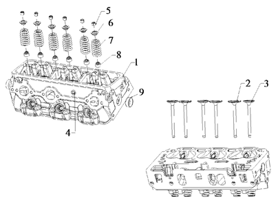 Engine Service Parts - Cylinder Head Diagram and Parts List for 076138-00  Briggs and Stratton Generator